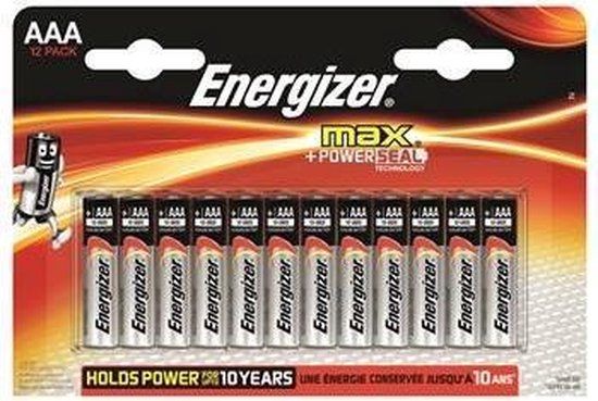 Energizer Max AAA Alkaline Batterijen - 12 Stuks