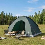 vidaXL 4-persoons tunneltent leger groen polyester UV-bescherming blackout glasvezel 8721364633742