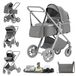 StarTech 3-in-1 kinderwagen - Model Z87 - Opvouwbaar - Geschikt voor autostoeltje - 0-3 jaar - Draagvermogen meer dan 20 kg - Kleur: Grijs (H2)