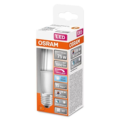 OSRAM Lamps OSRAM Superstar dimbare LED lamp met bijzonder hoge kleurweergave (CRI90), E27-basis matte optiek ,Koud wit (4000K), 1050 Lumen, substituut voor 75W-verlichtingsmiddel dimbaar, 1-Pak