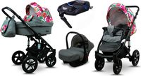 BabyLux® Sky Lark | 4in1 Kinderwagen Set | Grey Flex Hibiscus | Kombikinderwagen | Kinderwagense