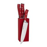 Vintage Cuisine Set couteaux de cuisine avec support, rouge
