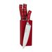 Vintage Cuisine Set couteaux de cuisine avec support, rouge