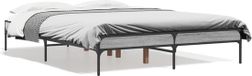 vidaXL Bedframe - Bewerkt Hout & Metaal - Grijs Sonoma Eiken - 140x190 cm