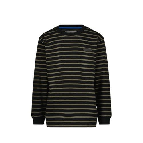 Vingino gestreepte longsleeve Jaq zwart/bruin