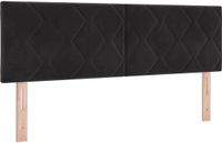vidaXL - LED - Hoofdbord - Zwart - 144 cm - Fluweel