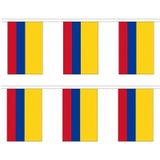 Merkloos / Sans marque Colombia Vlaggenlijn vlaggetjes - 2x - buiten/binnen - polyester - 300 cm - landen versieringen.