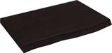vidaXL - Wastafelblad - 60x40x(2-4) cm - Massief Hout - Donkerbruin