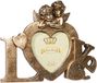 BISCOTTINI Fotolijst Love in Shabby Chic stijl - Staande fotolijst - Romantische fotokader - Antiek Gouden Blad Afwerking - 23x13x18cm