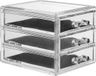 5Five Sieraden/make-up organizer - 3 lades - 15,5 x 10,5 cm - kunststof - Transparant