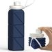 Ibenzoa® Bouteille d'eau pliable compacte en silicone - 610 ml - Bleu foncé