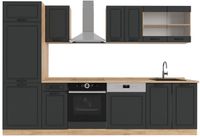 Vicco R-Line Complete keukeneenheid – 300 cm, WB Eik Antraciet landhuis/gouden eik