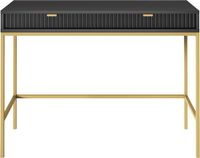 Selsey Vellore - Kaptafel 104 cm - Zwart met Geribbelde Fronten en Gouden Frame