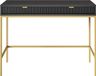Selsey Vellore - Kaptafel 104 cm - Zwart met Geribbelde Fronten en Gouden Frame