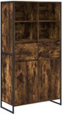 vidaXL Dressoir Rook Eik 81 x 36 x 150.5 cm Bewerkt hout