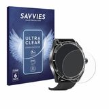 Savvies - Screenprotector voor Yuede Smartwatch 1.43" (rond) - Folie Beschermfolie transparant 6 Stuks