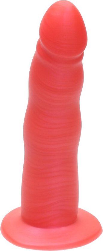 Ylva & Dite Anteros Realistische Siliconen Dildo met Zuignap - Lichtrood Metallic