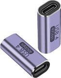 PremiumCord USB4 Koppeling F/F, USB Type C vrouwelijk naar USB Type C Vrouwelijk, UltraSpeed 40 Gbit/s, Aluminium, Kleur Space Gray