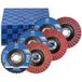 PFERD TOOLS PFERD POLIVLIES-waaierschijvenset PVZ keramiek, diameter 115 mm, breedte 18 mm, boring 22,23 mm, schuurmiddel CO-COOL, korrelgrootte 60/G, 80/M, 120/F, 44698008, voor fijn slijpen