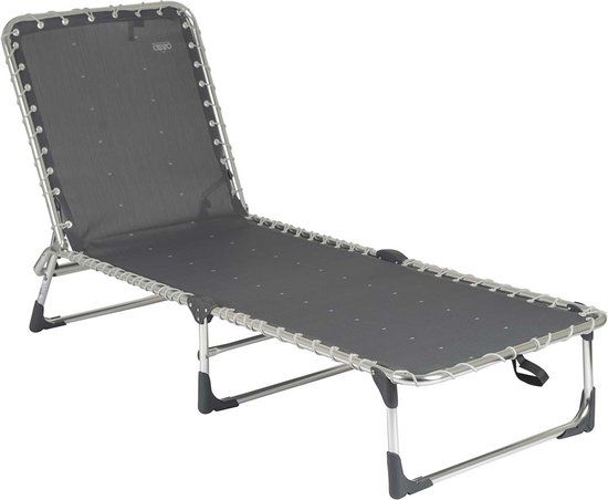 Crespo Vouwbed - AL/367 - Donker grijs - Verstelbare rugleuning - Textileen