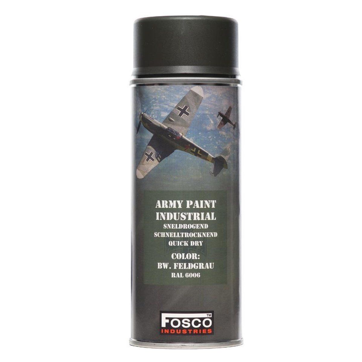 Fosco spuitbus legerverf 400ml Feld grau (grijs) - 8719298122173