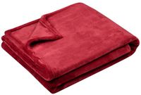 Stof Textiles Plaid/bankdeken Maribelle - rood - 130 x 160 cm - polyester fleece - 1 persoons