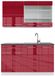 Vicco Fame-Line Cuisine une personne – 140 cm, WB anthracite bordeaux laqué brillant/blanc