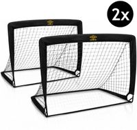Umbro Pop-Up Voetbaldoel Set van 2 - 120 x 90 x 90 cm - Zwart