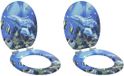 vidaXL Toiletbril - 2 stuks - Blauw - 44 x 38 cm - Bewerkt hout