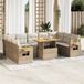 Maison Exclusive - Ensemble de jardin pour le jardin, composé de 10 pièces, avec coussins, de couleur beige, en polyrotin et bois d'acacia