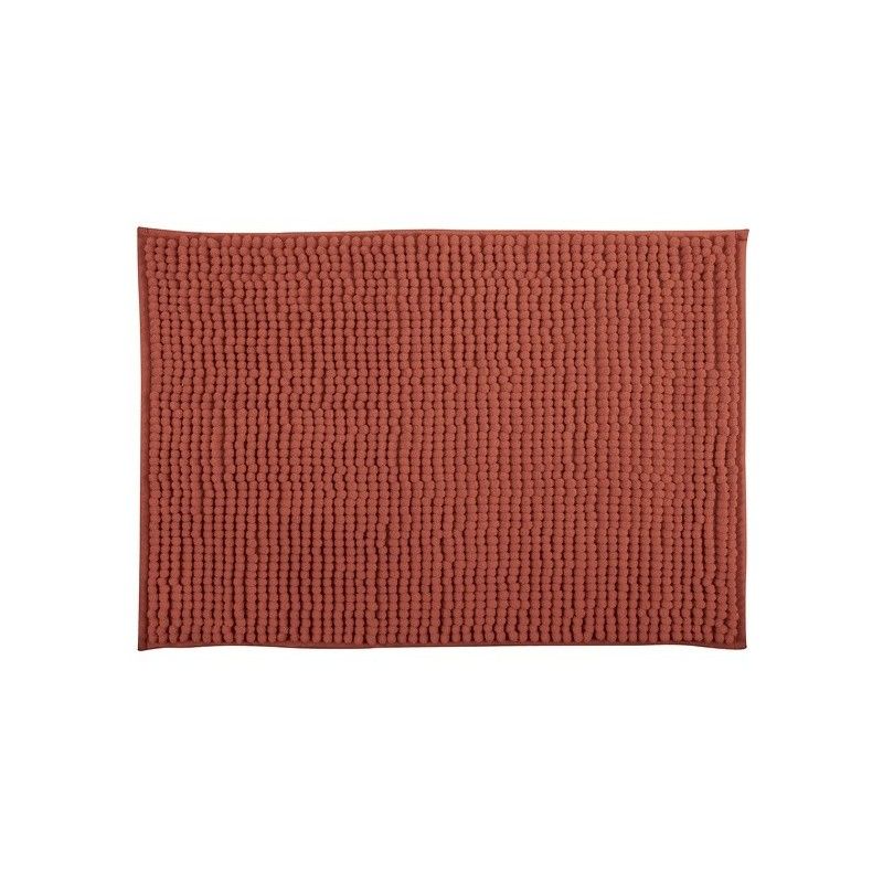 MSV Terracotta Microfibre Rectangular Bath Mat - 60 x 40 cm