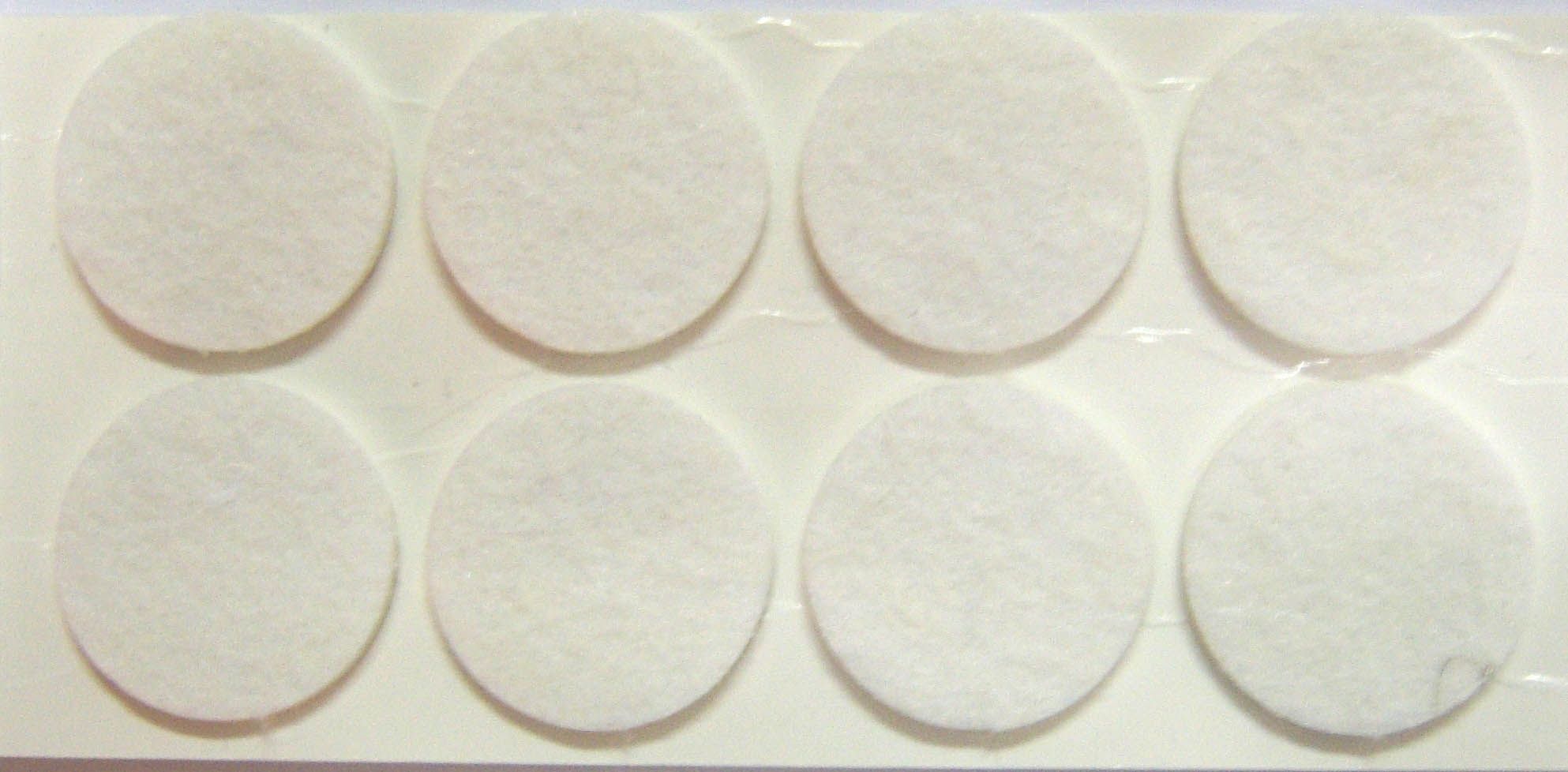 FACKELMANN 62705 Vilt Doppen - Rond - Ø 28 mm - Wit - 8 stuks