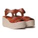 Toni pons JOANA Dames leren espadrille met jute plateauzool en gesp