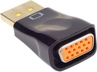 PremiumCord DisplayPort naar VGA-adapter, Full HD Video 1080p 60Hz, DisplayPort mannelijk naar VGA-aansluiting, vergulde stekkers, zwart