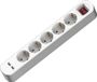 Répartiteur de courant avec 5 prises Schuko, 250V, 16A, 3 mètres, avec interrupteur et 2 ports USB