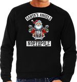Bellatio Decorations Shoppartners Bv Foute Kerst sweater / Kerst trui Santas angels Northpole zwart voor heren - Kerstkleding / Christmas outfit S