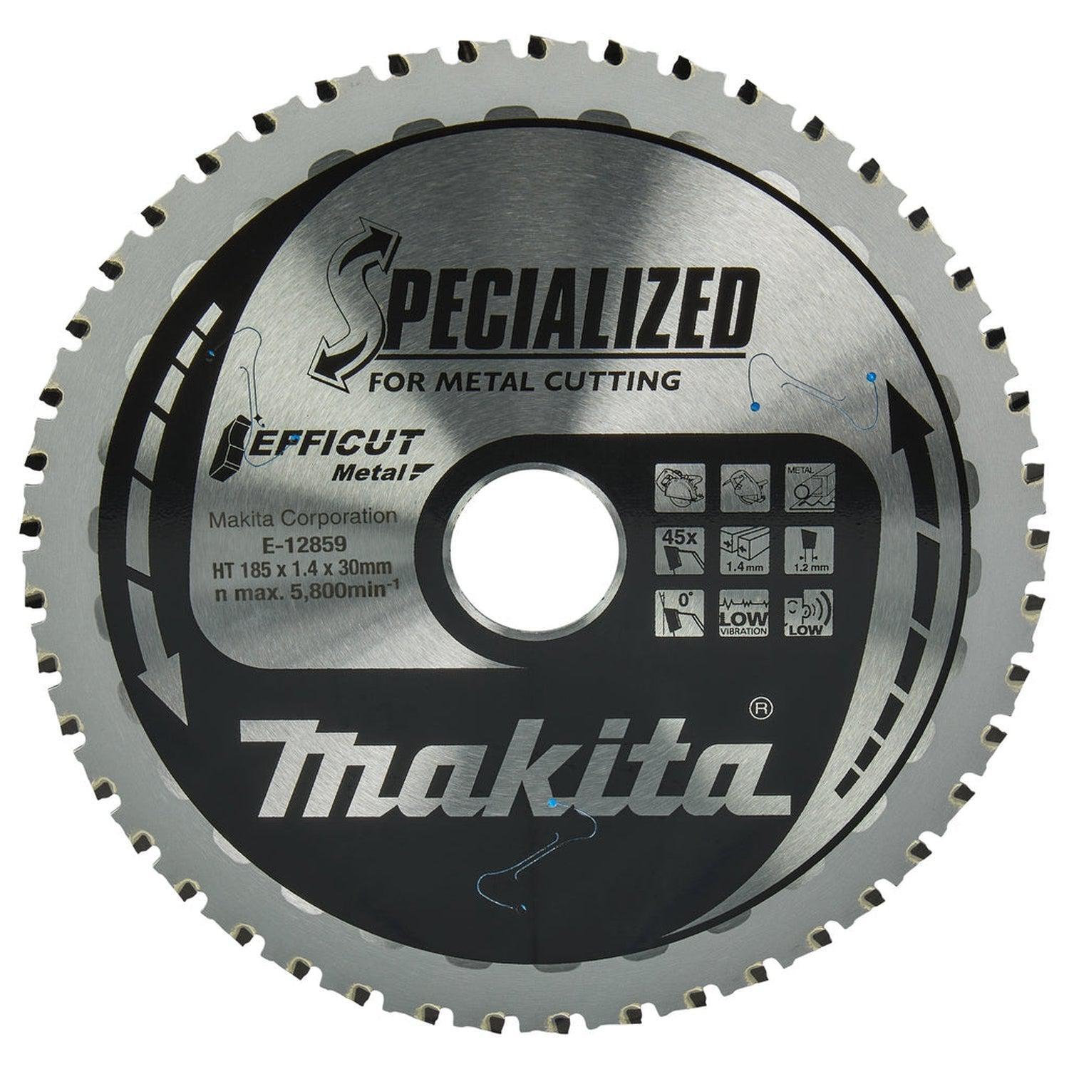 Makita E-12859 Cirkelzaagblad voor Staal | Efficut | Ø 185mm Asgat 30mm 45T