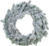 Merkloos Kerstkrans/dennenkrans groen met sneeuw 36 cm
