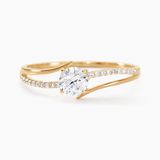 Abelia Bague Solitaire Or Jaune Oxyde De Zirconium