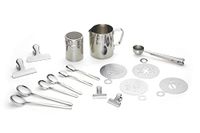ECHTWERK Koffie accessoireset, 23 stuks, 350 ml, zilver barista stijl