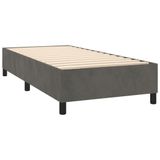 vidaXL Boxspringbed met matras, fluweel, donkergrijs, 100x200 cm