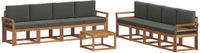 vidaXL - Acacia Houten Loungeset - Natuurlijk en Antraciet - 8 Zitplekken