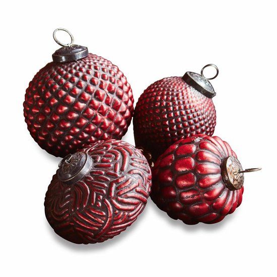 LOBERON Kerstversiering set van 4 Meyen rood