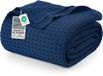 Utopia Bedding Katoenen Wafeldeken 300 GSM Marine 228x182 cm