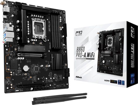 Asrock B860 Pro-A WiFi Intel B860 LGA 1851 ATX Moederbord