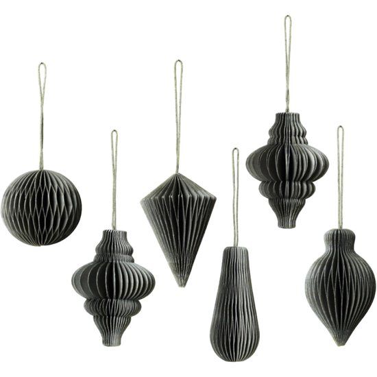 Broste Copenhagen Dawn Paper Ornaments - Set of 6 - Thyme