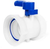 Bradas IBC Adapter met Vlinderkraan S100x8 Binnendraad naar S100x8 Buitendraad