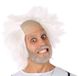 Atosa Verkleedpruik voor heren - wit - Gekke Professor/oude man - Carnaval - half lang warrig haar