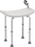 HOMCOM Tabouret de douche - Métal - 50x36x57cm - Blanc