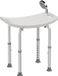 HOMCOM Tabouret de douche - Métal - 50x36x57cm - Blanc